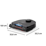 Rowenta Xplorer S220 Animal & Allergy Robot Aspirador en seco en húmedo, navegación láser, 120 min de Tiempo de Funcionamiento, Control de Aplicaciones, fregona vibratoria, Negro/Metal, RR9475WH