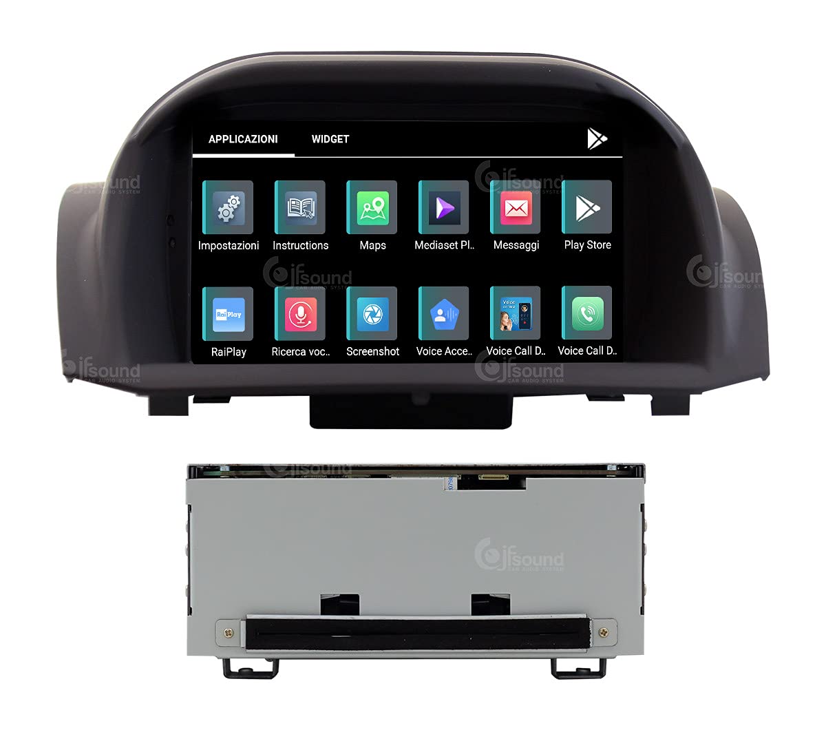 Autorradio de Ajuste Personalizado para Ford Fiesta 6° Serie Restyling Android GPS Bluetooth WiFi Dab USB Pantalla táctil Full HD 7" procesador de 8 núcleos y comandos de Voz