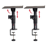 Gator Frameworks Soportes de escritorio con pinza para monitor de estudio y altavoz con superficie acolchada de espuma EVA, ángulo ajustable de 0° a 15° - Juego de 2 (GFWSPKSTMNDSKCMP)