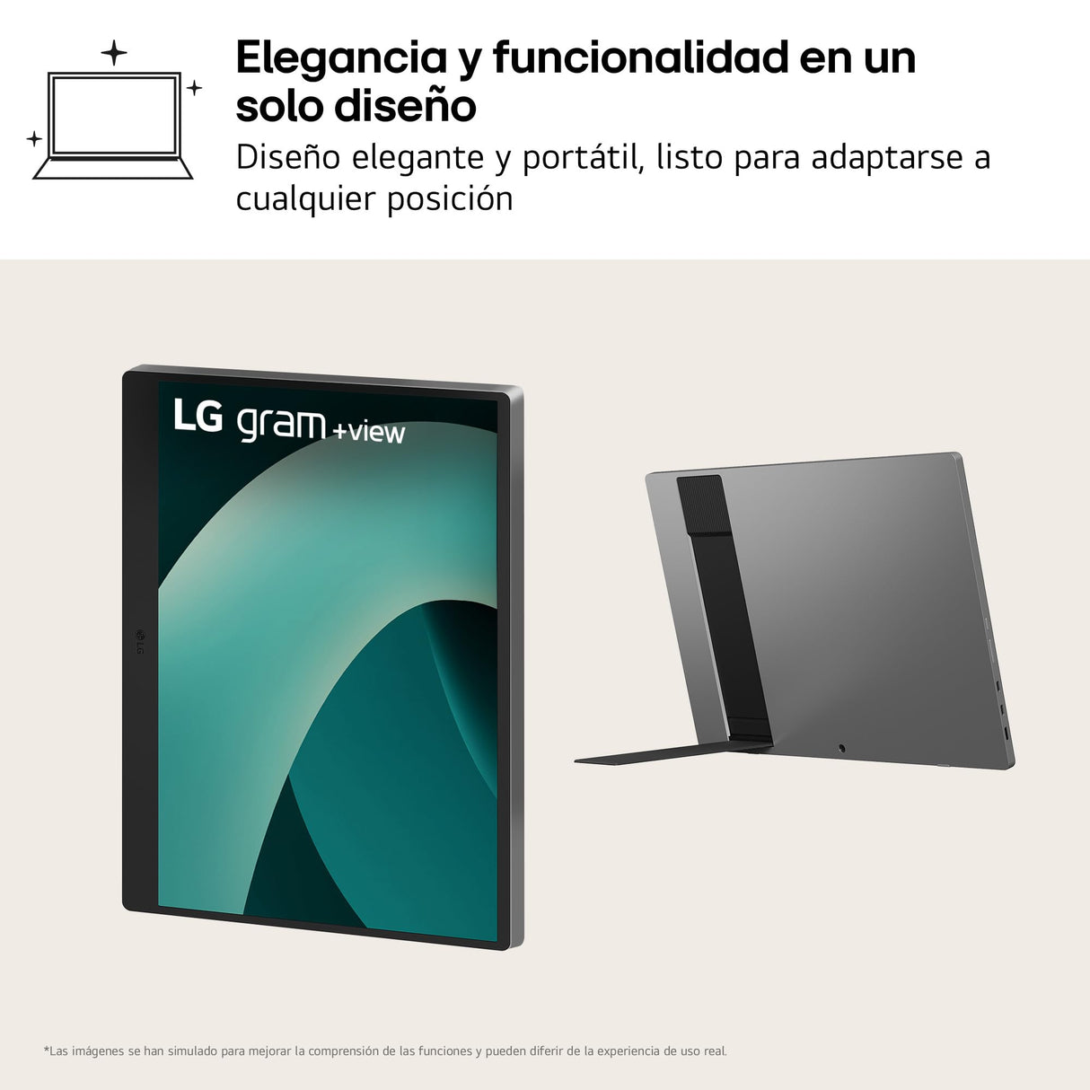LG 17MT70 - Monitor +View gram, Pantalla Portátil, 17", IPS WQXGA, 16:10, DCI-P3 99%, USB-C, 780gr, Gris