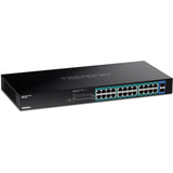 TRENDnet TPE-TG240G Conmutador Gigabit PoE+ de 24 Puertos, 24 Puertos Gigabit PoE+, presupuesto de alimentación de 370 W, Capacidad de conmutación de 48 GB/s, Kit de Montaje en Rack Incluido,