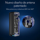 NETGEAR Orbi Mesh WiFi 7 Mesh Orbi Quad-Band (RBE972SB) | Router + 1 repetidor satélite | Cobertura de hasta 440 m², 200 Dispositivos | Puerto Internet de 10 Gbit, BE27000 802.11be
