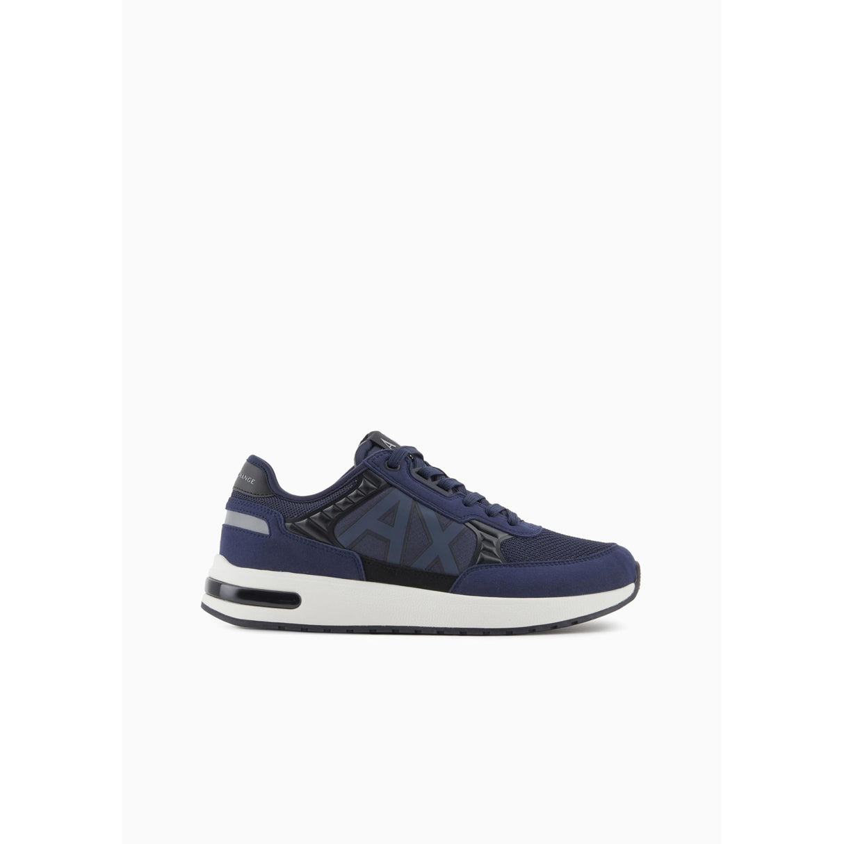 Armani Exchange Dusseldorf Embossed Geometric Motifs, Zapatillas Hombre, Azul Marino y Negro, 41 EU