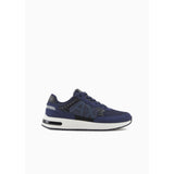 Armani Exchange Dusseldorf Embossed Geometric Motifs, Zapatillas Hombre, Azul Marino y Negro, 41 EU