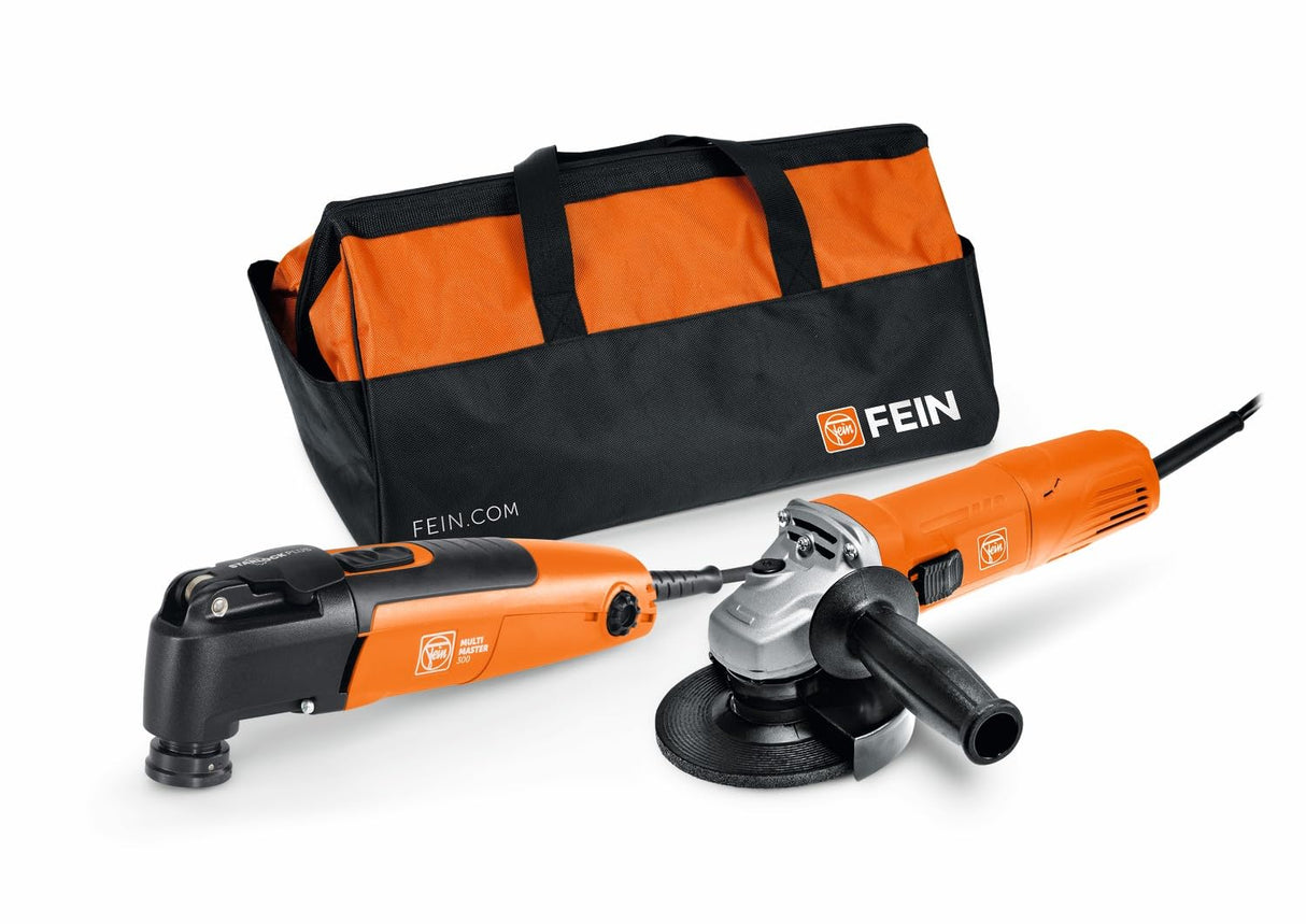 FEIN Práctico combo con cable.Amoladora angular compacta CG 7-125 y MULTIMASTER MM 300.La combinación perfecta de potencia y versatilidad en un práctico combo