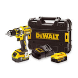 DeWALT DCD791P2-QW - Taladro Atornillador sin Escobillas XR 18 V 13 mm 70 Nm con 2 Baterías Li-Ion 5.0 Ah con Maletín Tstak, 235 W, 18 V, Negro/Amarillo