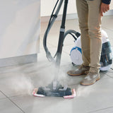 Polti Unico MCV80 Total Clean & Turbo, Aspirador Multifunción 3 en 1, Aspira, Lava y Seca, Limpiador a Vapor con Caldera, Potencia Total 2200 W, 15 Accesorios, Made in Italy, Blanco y Azul