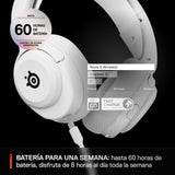 SteelSeries Arctis Nova 5 Blanco Cascos gaming inalámbricos PC, PS5, Switch 2, móvil - Controladores magnéticos de neodimio - Más de 100 preajustes - Batería de 60 horas - 2,4 GHz o BT - Micro Gen2.X