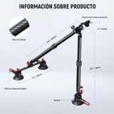 NEEWER Kit de Montaje de Coche con Triple Ventosa, Cámara Soporte de Fibra de Carbono con Adaptador Cámara Acción, Raíl NATO y Mástil de Extensión de 60cm Compatible con GoPro Insta360, MAX 1kg,CA136