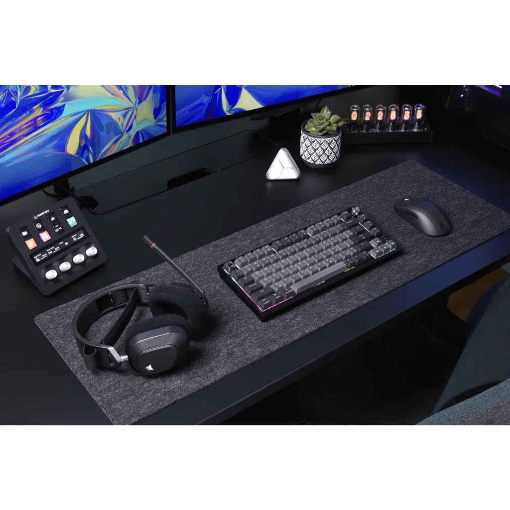 Corsair K65 Plus Wireless 75% RGB Teclado mecánico de Juego reemplazable en Caliente - Interruptores lineales MLX Red prelubricados - Tapas de Teclas PBT - AZERTY FR - Negro