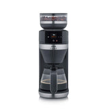 SEVERIN FILKA, cafetera de filtro totalmente automática, cafetera de filtro 5 en 1 con pantalla LED, molinillo, con jarra de cristal, negro mate/acero inoxidable, KA 9694