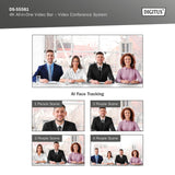 DIGITUS DS-55581 Video Bar Mini, Sistema de videoconferencia - Cámara Webcam 4K UHD 30 Hz ePTZ - 2 Micrófonos internos - Altavoz Interno 2 W - Autoenfoque y Zoom, Cancelación de Eco