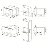 Microondas Grill Empotrable Smeg MP122N1 - Microondas + Grill Integrable Negro y Acero Inoxidable - 22 litros - 850 W