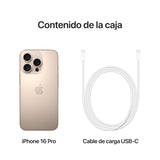Apple iPhone 16 Pro (256 GB) - Titanio Color Desierto + Funda Transparente con MagSafe