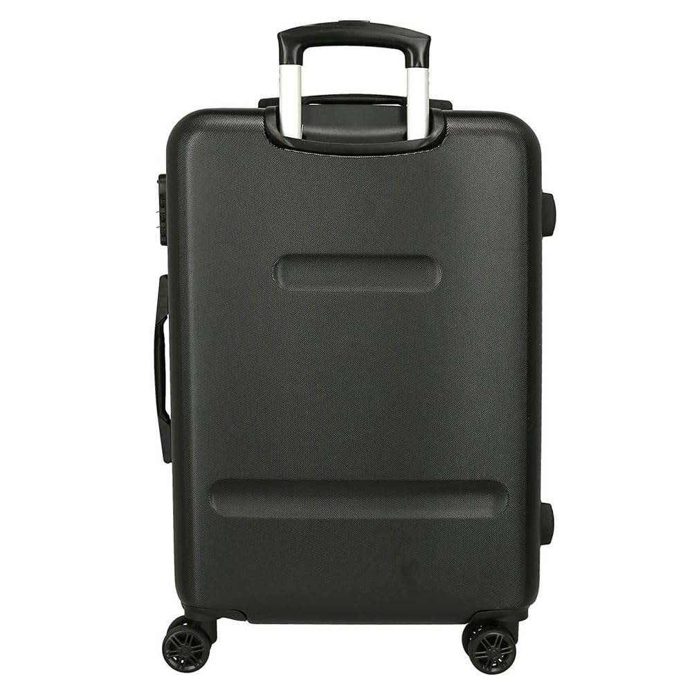 Pepe Jeans Davis Juego de maletas Negro 55/65 cms Rígida ABS Cierre de combinación lateral 91 6 kgs 4 Ruedas dobles Equipaje de Mano