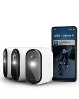 Arlo Essential 3 2K XL, cámara WiFi Exterior, batería de 24 Meses, visión Nocturna en Color, Sirena, Audio bidireccional, 3 cámaras Blancas