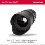 Samyang SA1613 - Lentes de Cámara Compatibles con 35MM T 1.5 MK2 Sony E, Negro