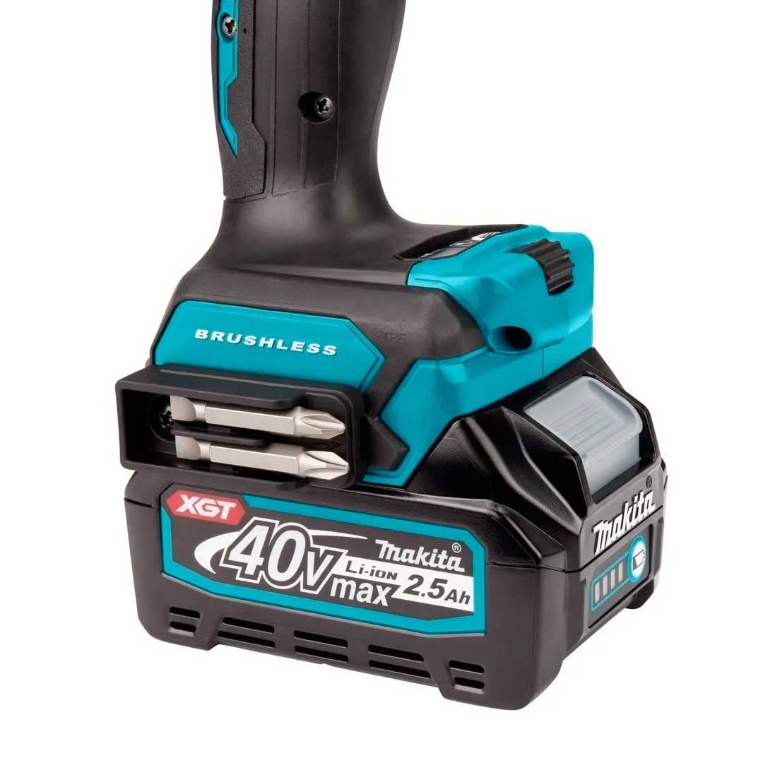 Makita HP001GD201 - Taladro percutor inalámbrico (40 V, máx. 2,5 Ah, 2 baterías y cargador)