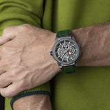 Lotus Reloj Hombre 18946/5 Vortex con Fase Lunar Caja de Acero Inoxidable 316l Negro Correa de Caucho Verde