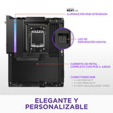 NZXT Placa Base para Juegos N9 X870E - AMD X870E AM5 ATX para Ryzen 9000/8000/7000-20+2+1, DDR5, 4X M.2, PCIe 5.0, 5GbE – Cubierta de Metal Completo, Pestillos de liberación rápida M.2 – Negro