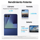 Samsung Galaxy Z Flip7 256GB - Móvil con IA, Diseño Plegable, Pantalla Amplia, Cámara Selfie 50MP, Procesador 3nm, Memoria 12GB, Negro Oscuro, Garantía 3 Años + 1 año Extra (Versión Española)