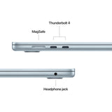 Apple MacBook Air de 15,3 Pulgadas con Chip M5: Pantalla Liquid Retina, CPU de 10 núcleos, GPU de 10 núcleos, 16 GB de Memoria unificada, 512GB de SSD, Wi-Fi 7,Teclado portugués; Azul Cielo