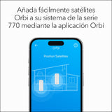 NETGEAR Orbi WiFi Mesh Satélite | (RBE770) WiFi 7 Mesh, Compatible con Orbi RBE772 y RBE773 | Aumenta la Cobertura hasta 180 m2, BE27000 802.11be (hasta 11 Gbps)