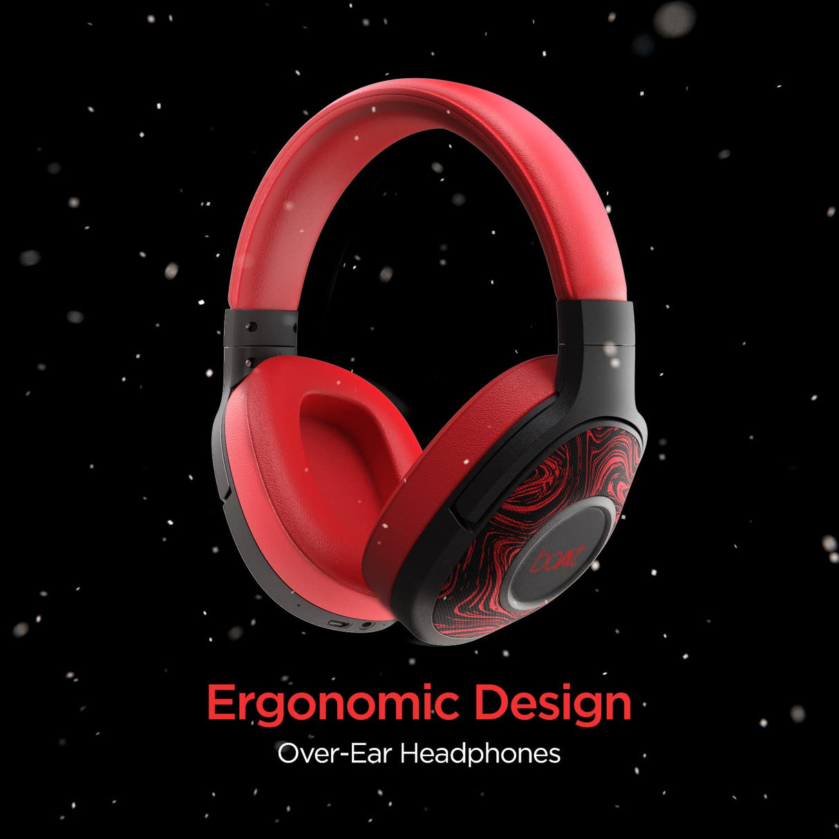 Boat Rockerz 550 - Auriculares inalámbricos Bluetooth con micrófono hasta 20 Horas de reproducción, Controladores de 50 mm, Almohadillas Acolchadas Suaves y Aislamiento físico de Ruido (Rojo)