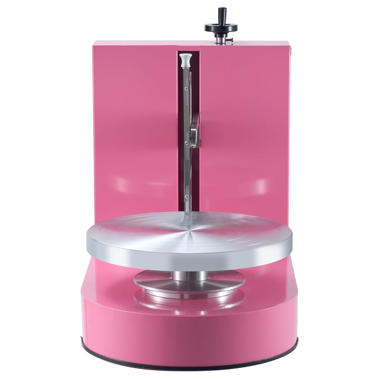 VEVOR Máquina para Decorar Pasteles, para Untar y Cubrir Crema, Bajo Ruido, Plato Giratorio con Raspador Ajustable, para Pasteles 15 y 35 cm, Velocidad de Rotación 25-320 RPM, Rosa, 600 x 370 x 550 mm