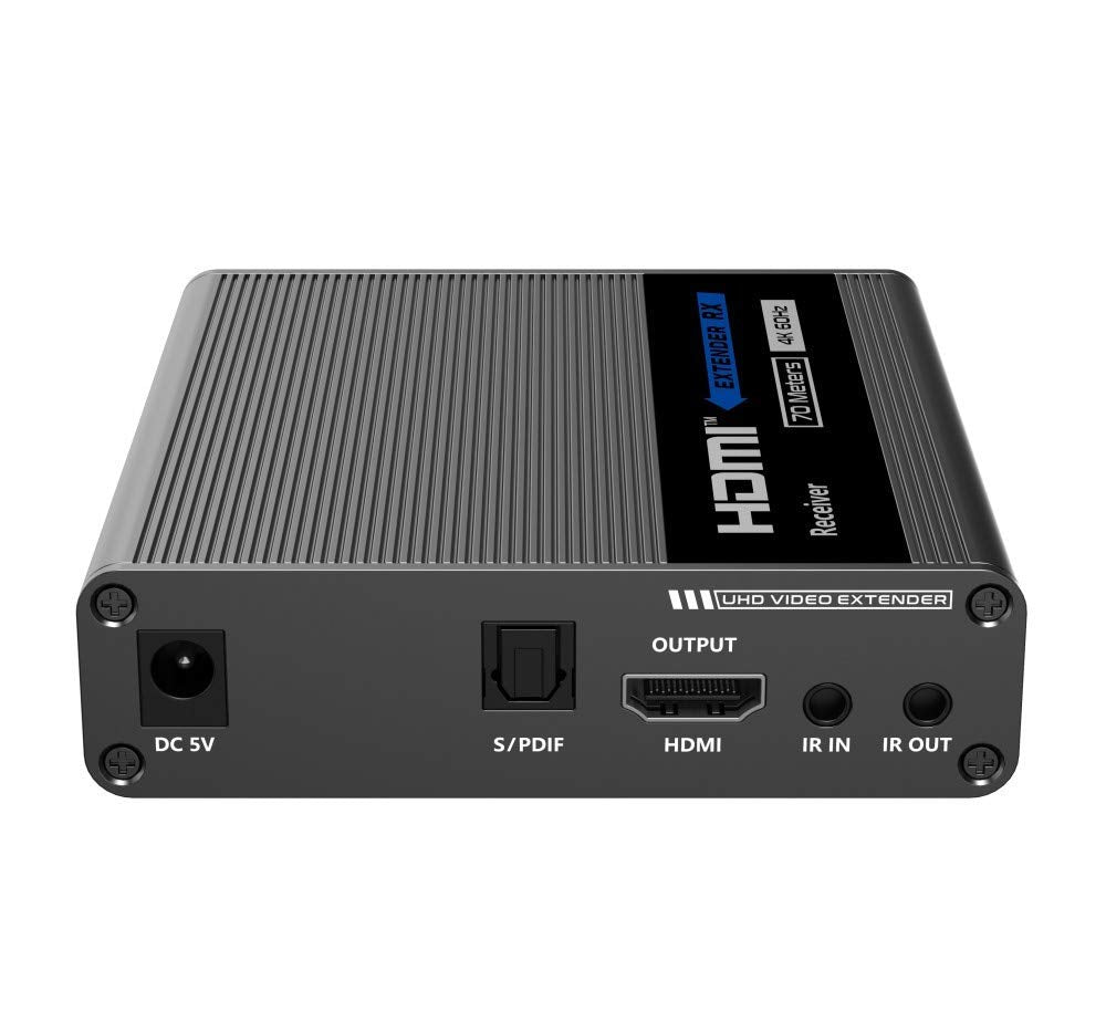 PremiumCord Extensor HDMI 4K a 70 m a través de Cable de Pares Cat6, Cat6A, Cat7, emisor y Receptor de Infrarrojos, HDMI 2.0, ARC, resolución de vídeo Ultra HD 4K @ 60 Hz