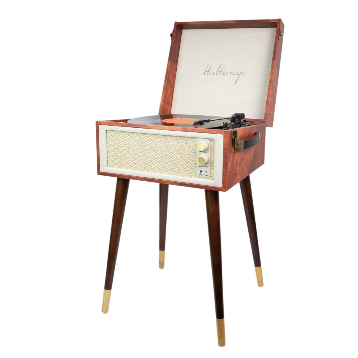 Halterrego Platino Vinilo Cottage Bluetooth out 4 Pies Desmontables Patrón Cuero Vintage