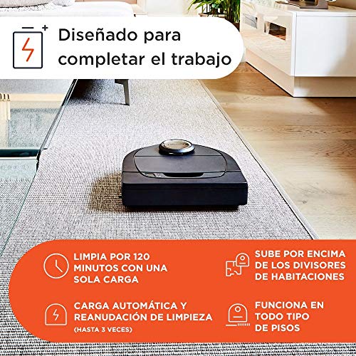 Neato Robotics 945-0296/D701 Robot Aspirador, 61 W, 0.7 litros, 69 Decibelios, Plastique, Gris Y Negro