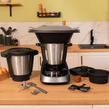 Cecotec Robot de Cocina Multifunción Mambo Touch con Jarra Habana. 1600 W, 37 Funciones, Pantalla Táctil TFT 5" con Recetario Integrado, 3,3 Litros, APP, Báscula y Jarra de Acero Inox + Habana