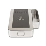Caja de golpeo LELIT con paño y Cepillo - Contenedor de posos de café - Plata/Negro - PLA360M Cajón
