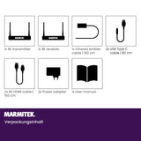 Marmitek 4K Transmisor HDMI Inalámbrico - TV Anywhere Wireless 4K - 4K60 - Inalámbrico - Ultra HD - Extensor Wireless- Área de Cobertura - Función de Retorno de Infrarrojos - KVM