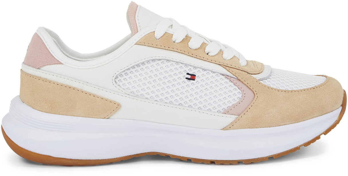 Tommy Hilfiger Runner Sneaker Mujer Sporty Low Top, Beige (Clayed Pebble), 40