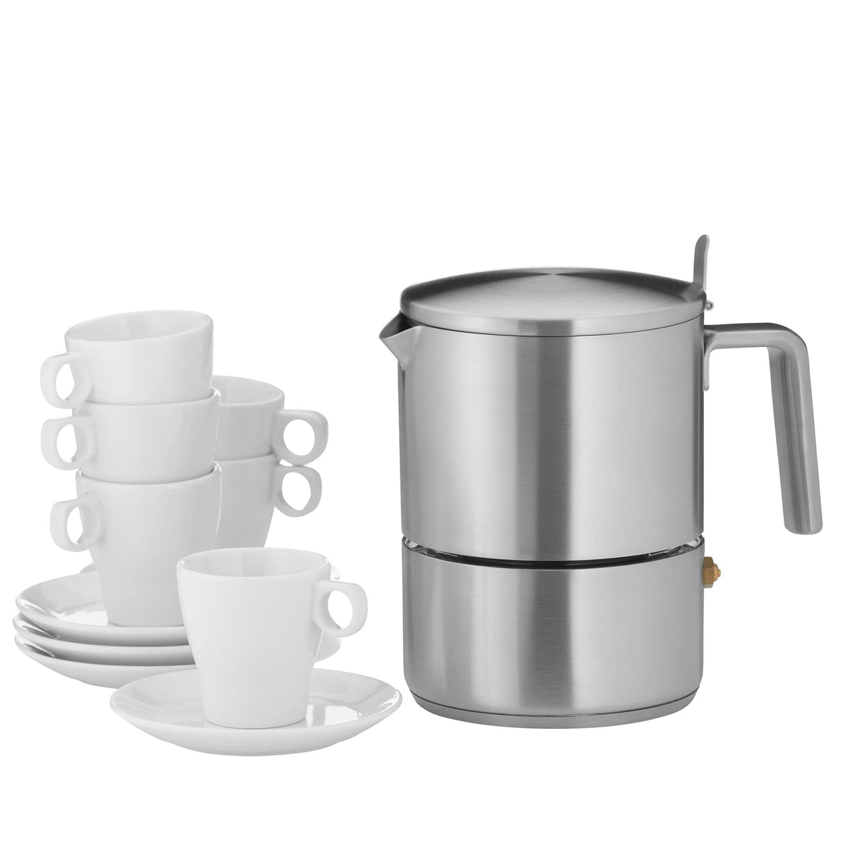 WMF Kult - Cafetera Italiana de 300 ml para 6 tazas, acero inoxidable Cromargan mate, inducción, apta para lavavajillas