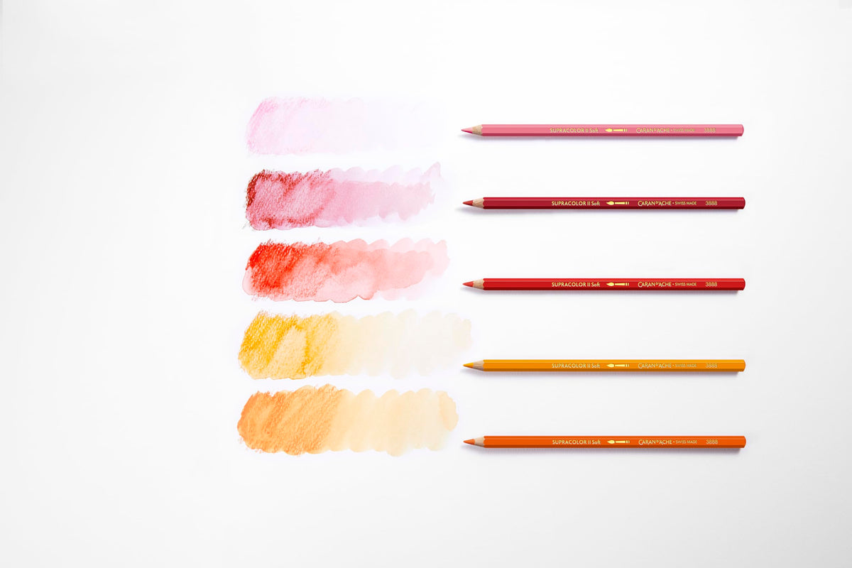 Caran d-Ache SUPRACOLOR Soft Aquarelle 40 - Lápiz de color (Multicolor, Rojo) 599 grams