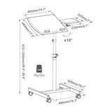 hjh OFFICE 802110 Mobile Laptop Escritorio para computadora VM-SL Negro, Portátil de la Mesa de Altura Regulable con Ruedas, con Soporte para ratón