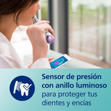 Philips Sonicare DiamondClean Smart 9400, cepillo dental eléctrico, con aplicación, sensor de presión, detección de cabezal de cepillado, blanco, modelo HX9917/88, Blanco, 2 Cabezales