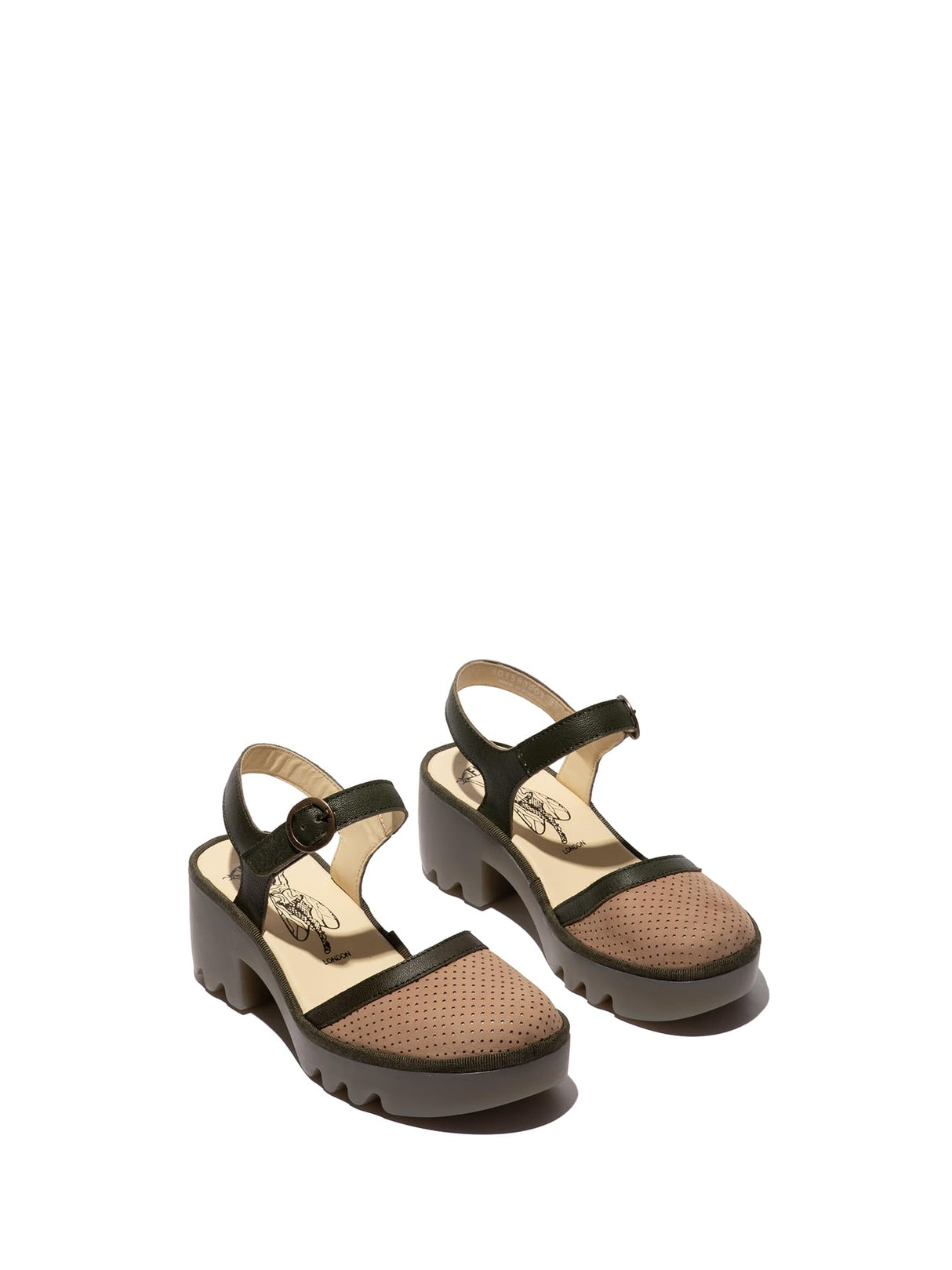 Fly London TEYO583FLY, Sandalias Mujer, Taupe/Khaki, 38 EU