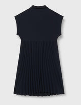 Tommy Hilfiger CRV Fluid Solid Pleated Dress WW0WW42509 Vestidos de Corte Ajustado y Acampanados, Azul (Desert Sky), 54 para Mujer