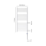 Bosch - Heat Radiator 4500 - Radiador de baño eléctrico, tamaño 1110x500 mm, 500 vatios, con toallero y termostato integrado, color blanco