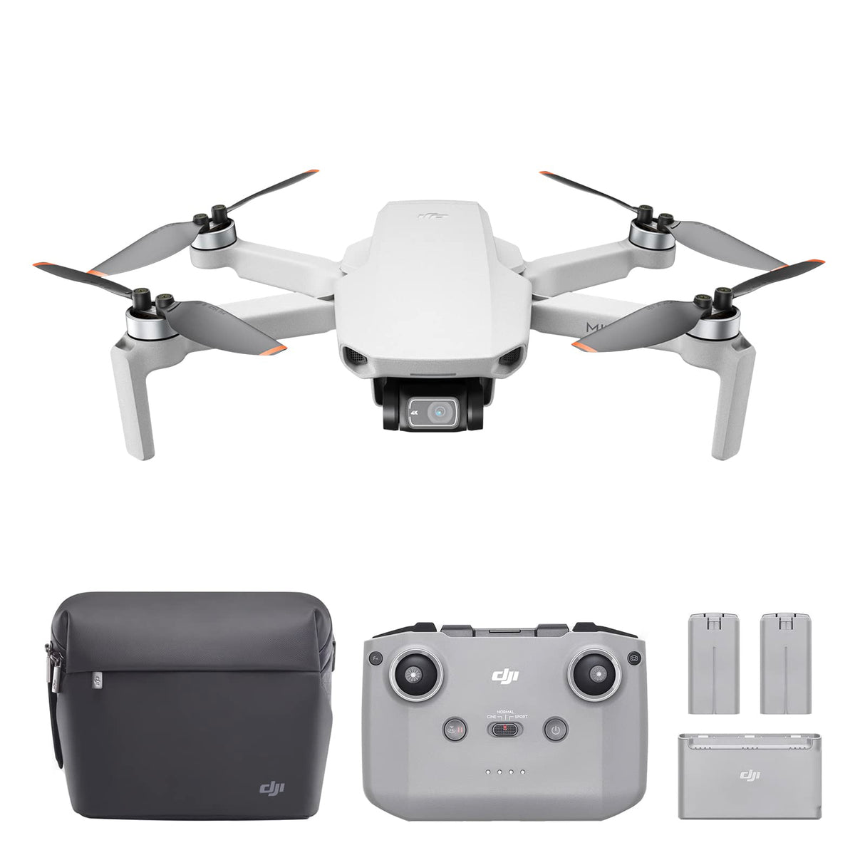 RIIMUHIR dji Mini 2 Fly More Combo – Ultralight Foldable Drone, 3-Axis Gimbal with 4K Camera, 12MP Photos, 31 Mins Flight Time, OcuSync 2.0 10km HD Video Transmission, QuickShots, Gray