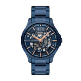Armani Exchange Orologio da uomo, Movimento automatico a tre lancette e cassa da 46 mm con cinturino in Acciaio inossidabile, Teal