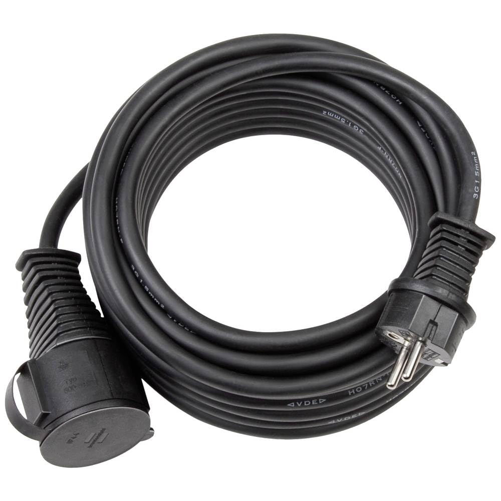 Brennenstuhl Cable alargador para Obras IP44 (10 m de Cable, H07RN-F 3G2,5, para Uso en Exteriores y en Obras) Negro