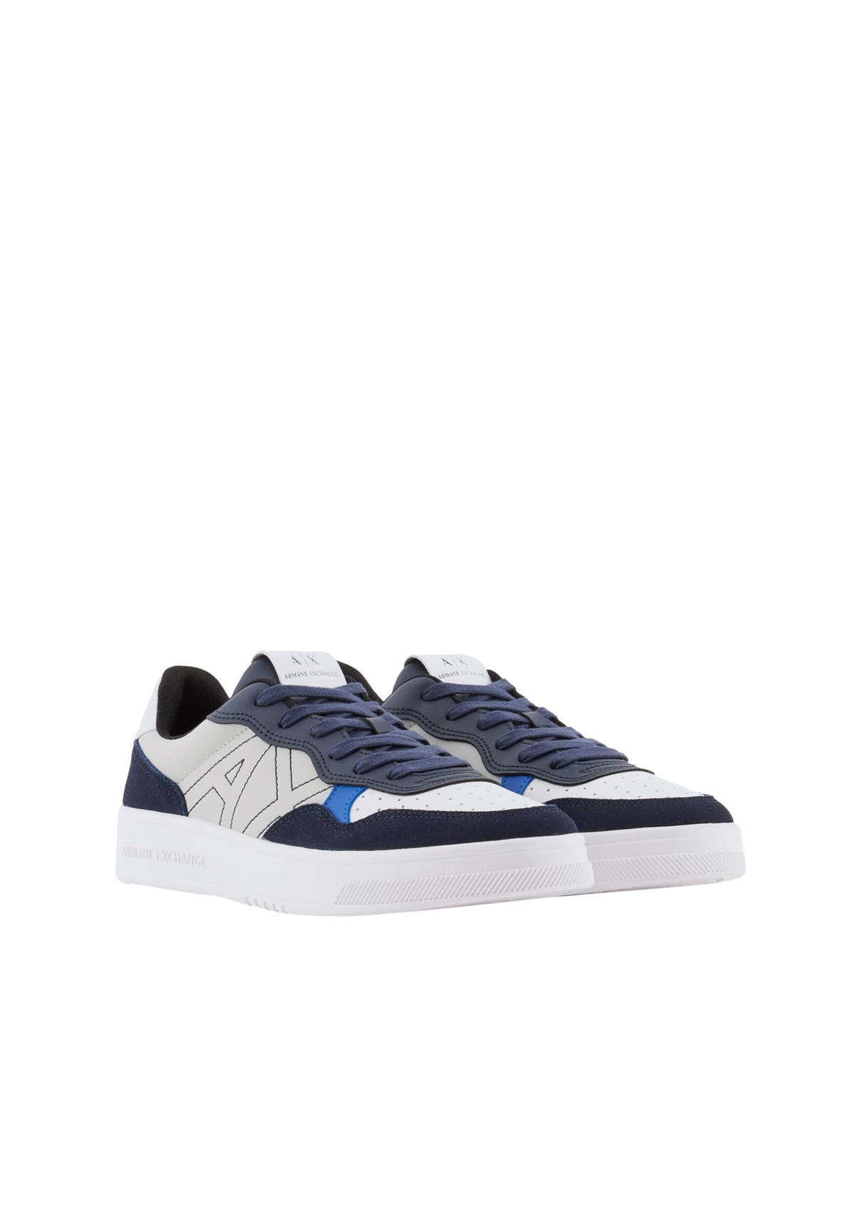 Armani Exchange Seattle, Detalles de Gamuza, Logotipo Bordado, Zapatillas Hombre, Grey Navy, 40 EU