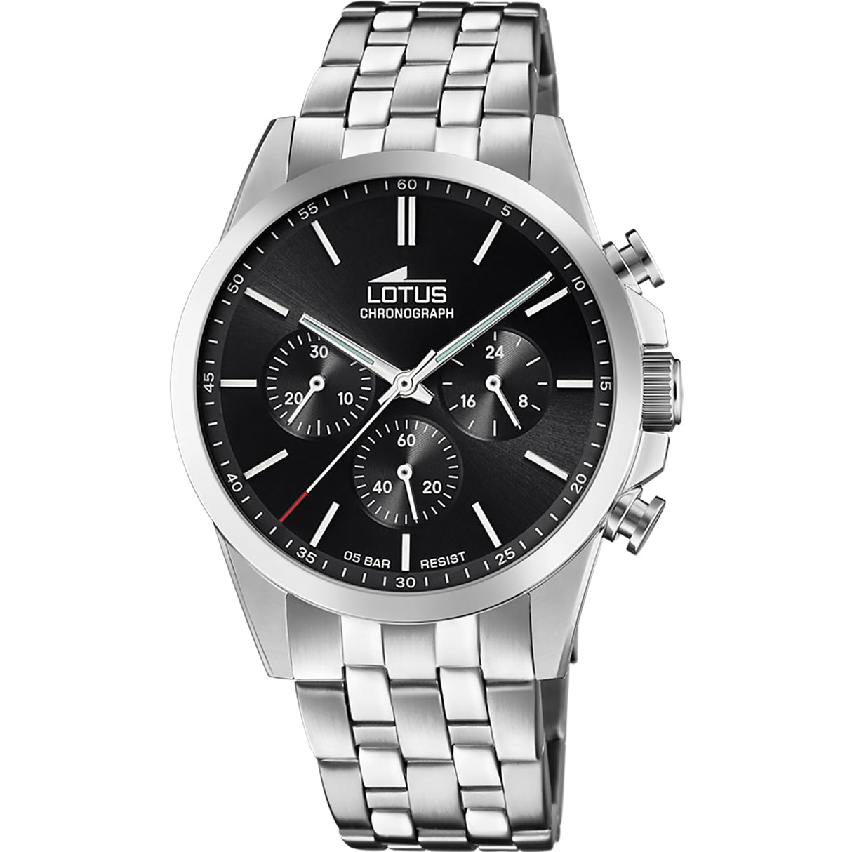 Lotus Reloj Hombre 18989/4 Chrono Caja de Acero Inoxidable 316l Plateado Correa de Acero Inoxidable 316l Plateado