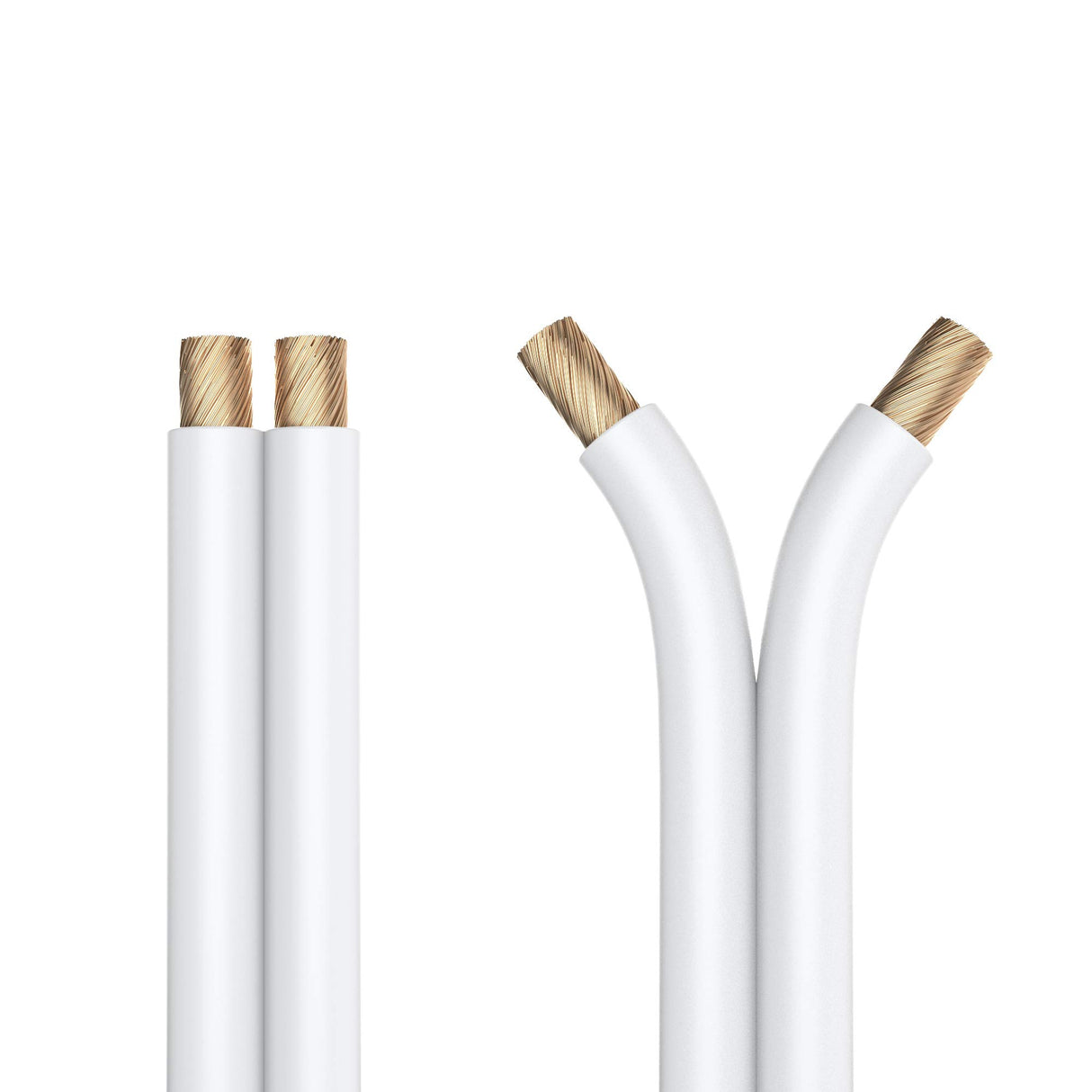 PureLink cable de altavoz cable de altavoz OFC 2x4,00mm² 0,20mm, 50,0m, cable de cobre puro para recintos de alta fidelidad subwoofers, cable de audio con etiquetado de polaridad, blanco