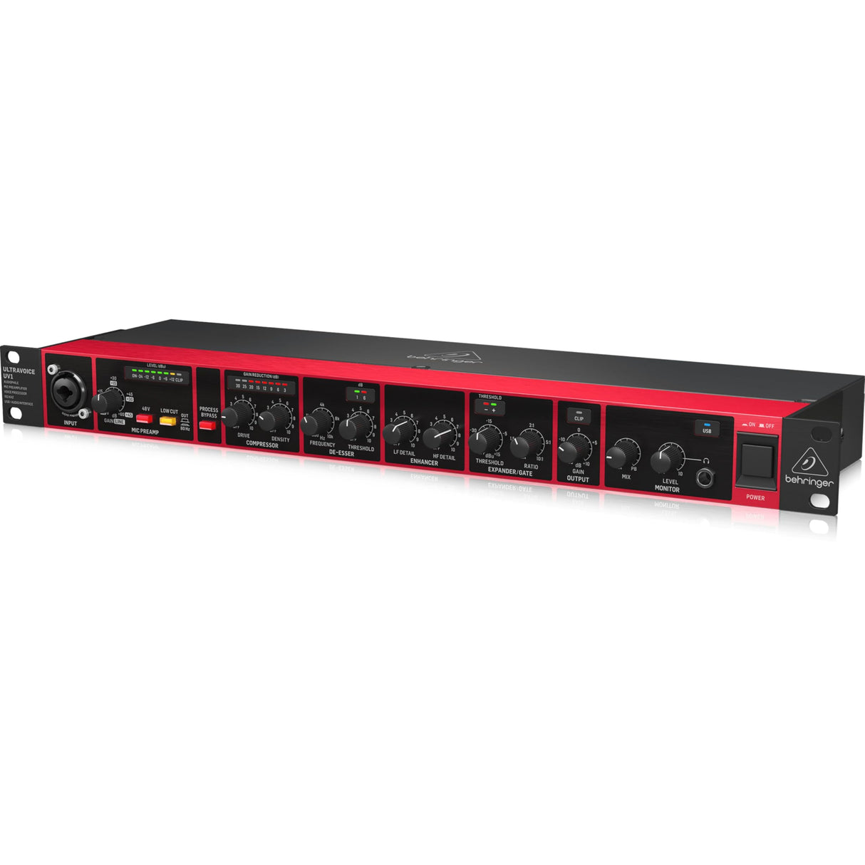 Preamplificador de micrófono Behringer UV1 Audiophile, procesador de voz e interfaz de audio USB de 192 kHz
